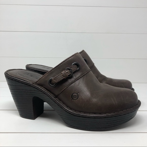 born leather clogs